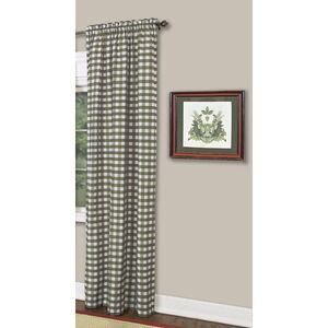Traditional Elegance Buffalo Check Window Curtain Panel - 42x95 - Sage